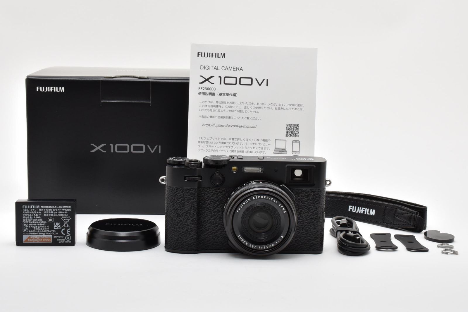 Fujifilm X100VIブラック 元箱付き 付属品完品　800ショット 返品保証】☆極上品☆フジフイルム FUJIFILM X100VI ブラック