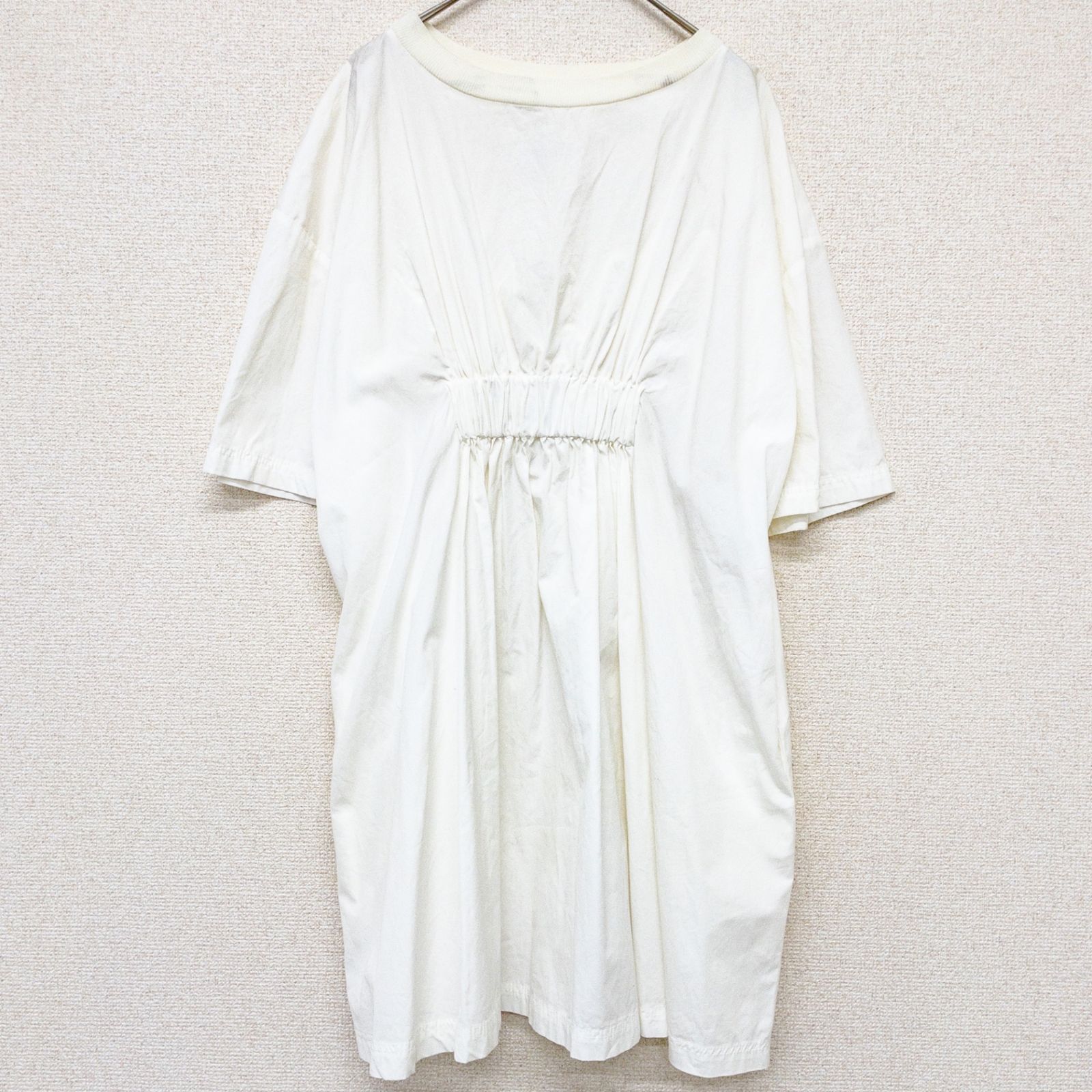 美品】エムエムシックス マルジェラ ギャザーデザインシャツ ホワイト