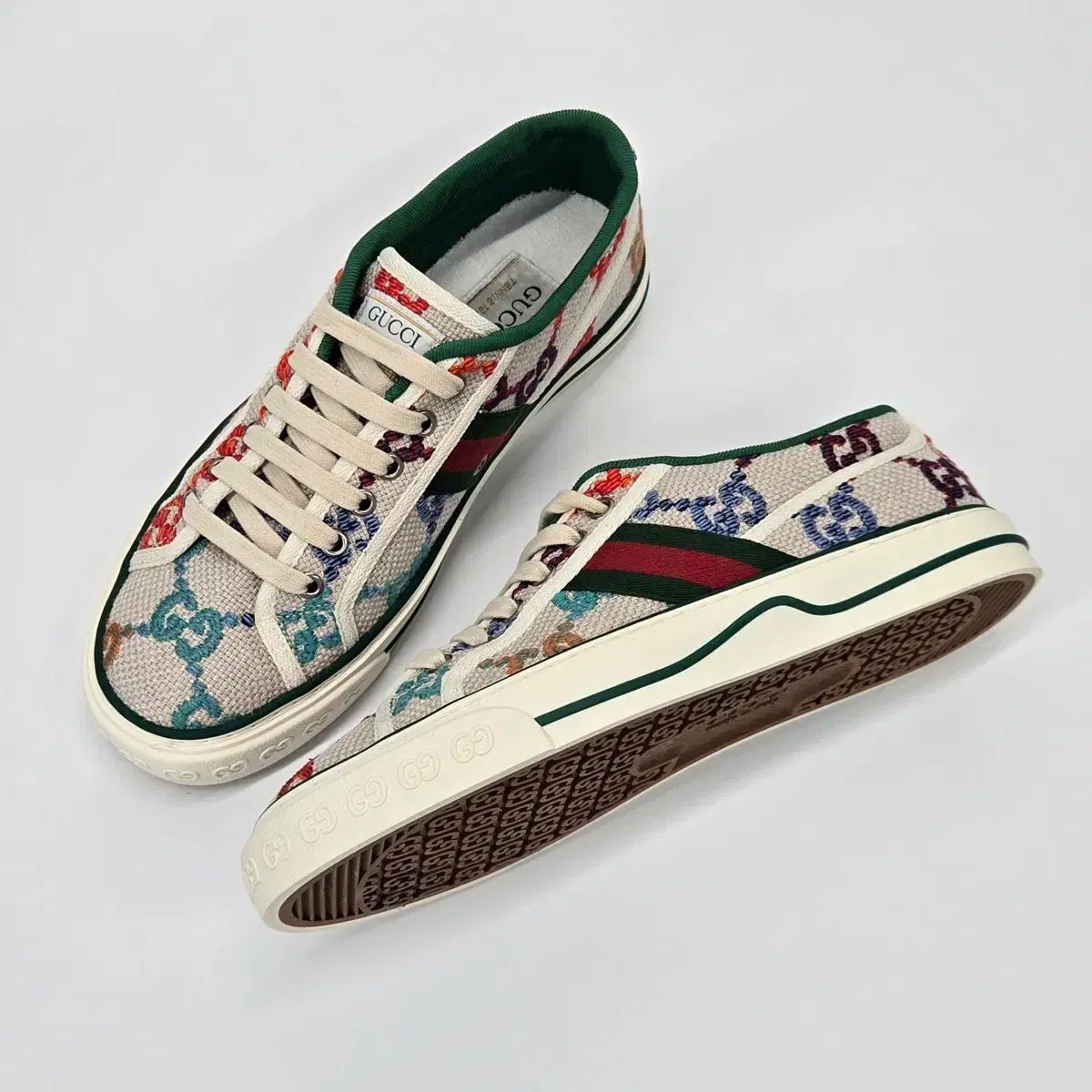 { 5 5 } GUCCI グッチ レインボー GG テニス 1977 スニーカー