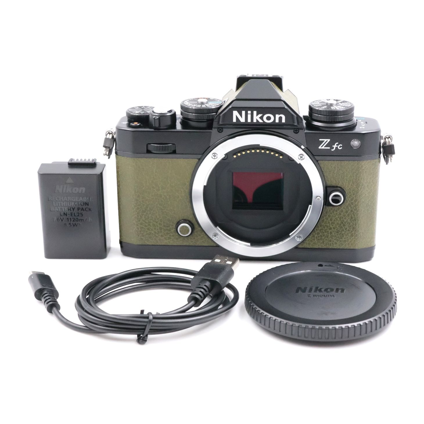 ■シャッター数4331枚！極上品■ Nikon Z fc ボディ ブラック オリーブグリーン プレミアムエクステリア張替済み ミラーレス一眼カメラ ニコン