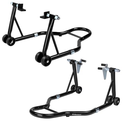 バイクスタンド メンテナンススタンド フロント＆リア 整備用 耐荷重385kg 850LBS ブラック送料無料
