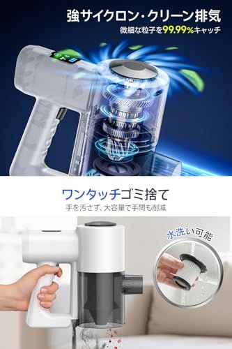掃除機 コードレス 【2026革新版登場!45000Pa超強力吸引・45分連続稼働