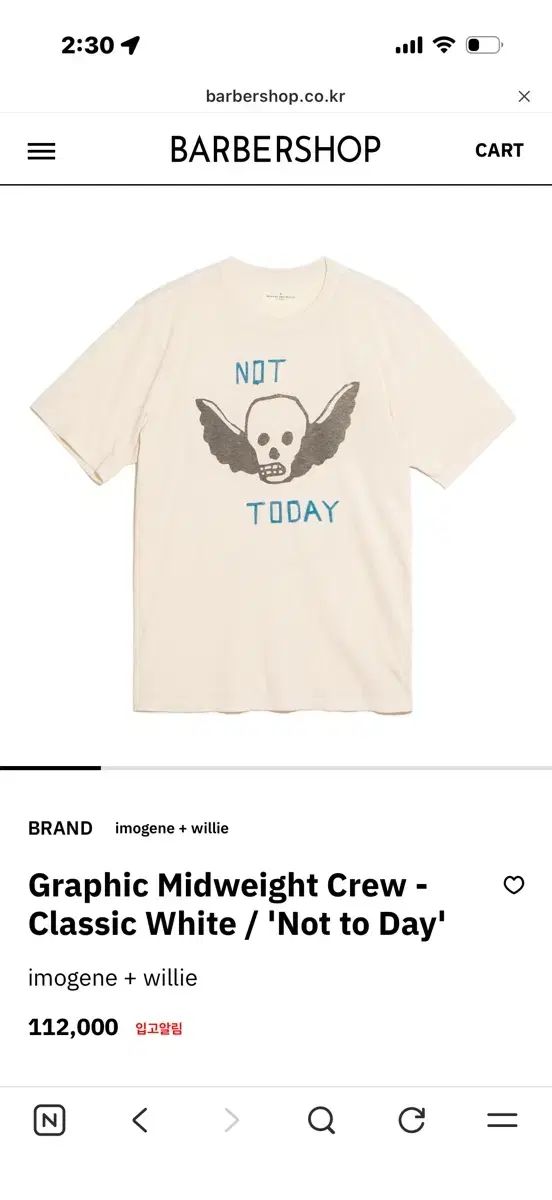 Imogene and willie マッスルフィット Tシャツ