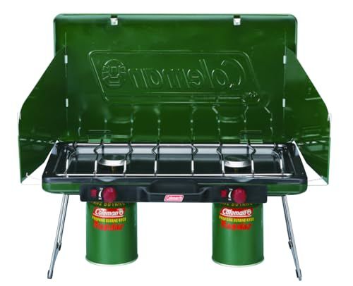 Coleman(コールマン) パワーハウスLPツーバーナーストーブ 2000006707 キャンプ アウトドア BBQ 防災 自動点火装置付き 2口コンロ ハイパワー 軽量薄型コンパクトボディ 簡単設営 LPガス（別売り）送料無料