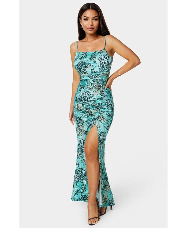 ベベ レディース トップス ワンピース ギャザー Bebe Womens Ruched High Slit Solid Dress Turquiose animal アニマル