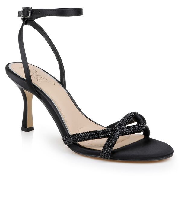 ジュウェルダグレイミシュカ レディース シューズ サンダル Jewel Badgley Mischka Womens Fiji Dress Sandals Black Satin ブラック