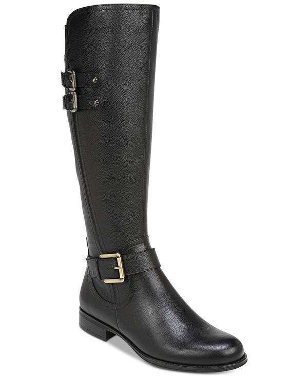 ナチュライザー レディース シューズ ブーツ・レインブーツ Naturalizer Womens Jessie Riding Boots Regular Wide Calf Black Leather