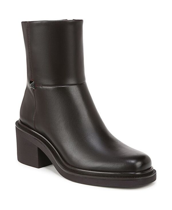フランコサルト レディース シューズ ブーツ・レインブーツ ヒール Franco Sarto Womens Kyra Block Heel Booties Dark Hickory Brown Lea