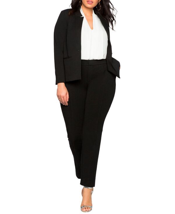 エロクイ レディース ボトムス カジュアルパンツ プラスサイズ トール ELOQUII Plus Size Tall The Ultimate Stretch Work Pant Black ブラック