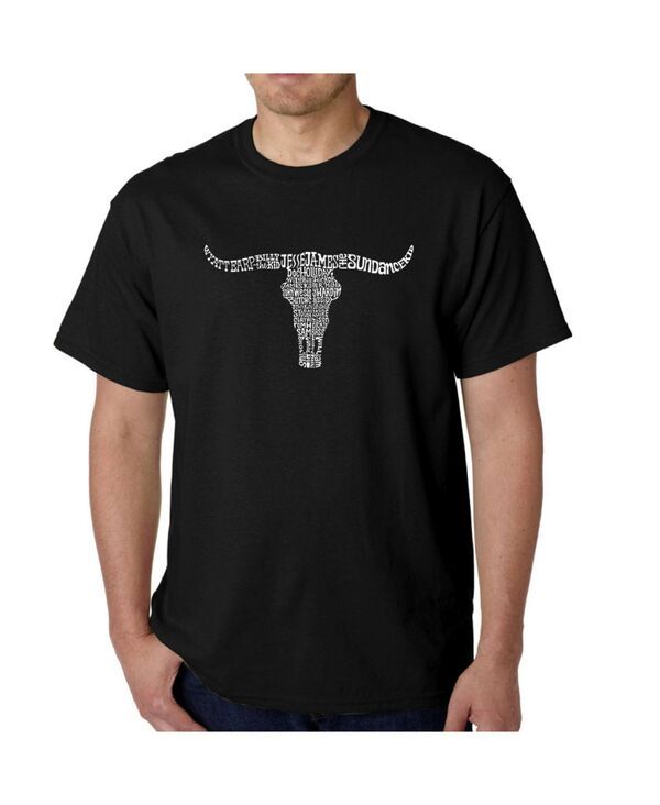 エルエーポップアート メンズ トップス Tシャツ LA Pop Art Mens Word Art TShirt Outlaws Black ブラック