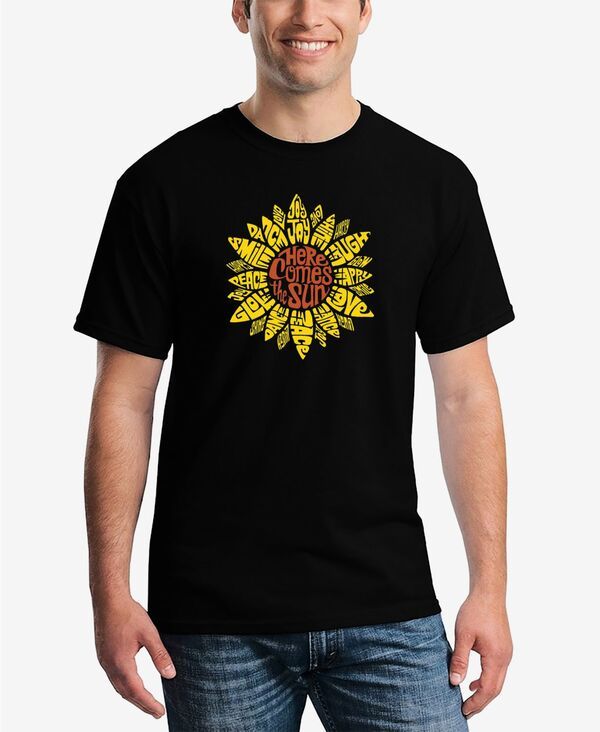 エルエーポップアート メンズ トップス Tシャツ LA Pop Art Mens Sunflower Word Art Short Sleeve Tshirt Black ブラック