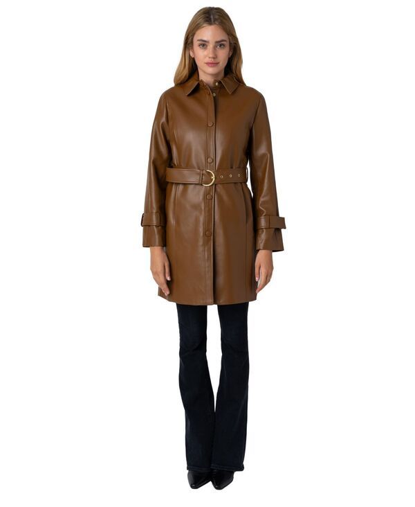 ヴィアスピガ レディース アウター ジャケット・ブルゾン Via Spiga Womensnap Frontie Belt Jacket Cognac