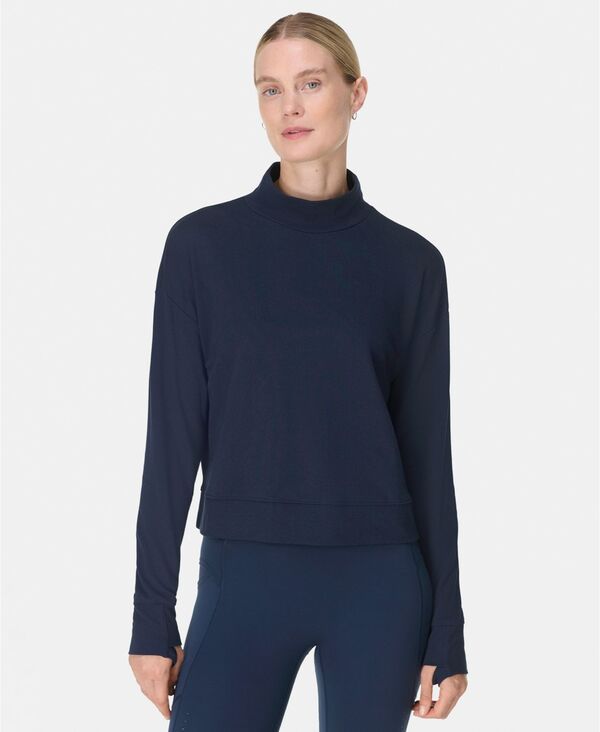 スウェッティベティ レディース アウター パーカー・スウェット シャツ Sweaty Betty Womens After Class FunnelNeck Sweatshirt Navy Blue