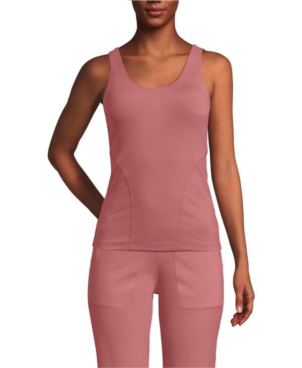 ランズエンド レディース トップス タンクトップ Lands End Womens High Impactank Top Dark rose clay