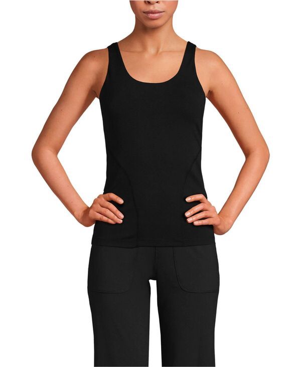 ランズエンド レディース トップス タンクトップ Lands End Womens High Impactank Top Black ブラック