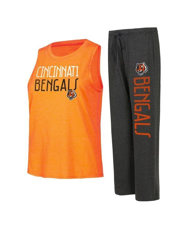 コンセプツ スポーツ レディース トップス タンクトップ パンツ Conceptsport Womens Black Orange Distressed Cincinnati Bengals Musc