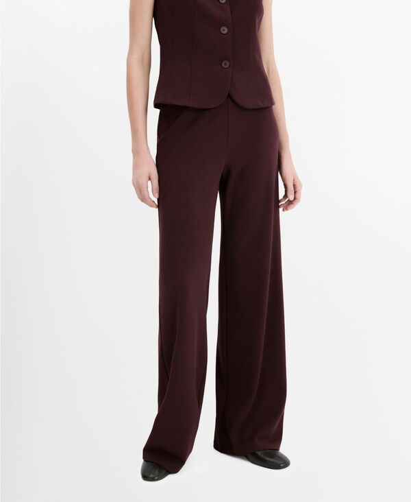 【送料無料】 マンゴ レディース カジュアルパンツ ボトムス Womens Straight LowRise Suit Pants Burgundy