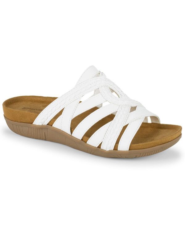 ベアトラップス レディース シューズ スリッポン・ローファー サンダル Baretraps Womens Joneva SlipOn Slide Sandals White ホワイト