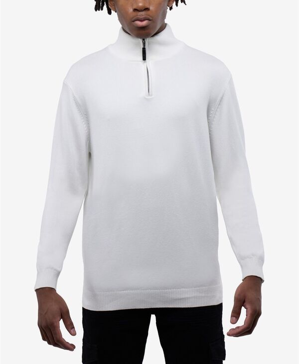 エックスレイ メンズ アウター ニット・セーター ハーフジップ モックネック セーター XRAY Mens Quarter Zip Mock Neck Sweater Off white オフホワイト
