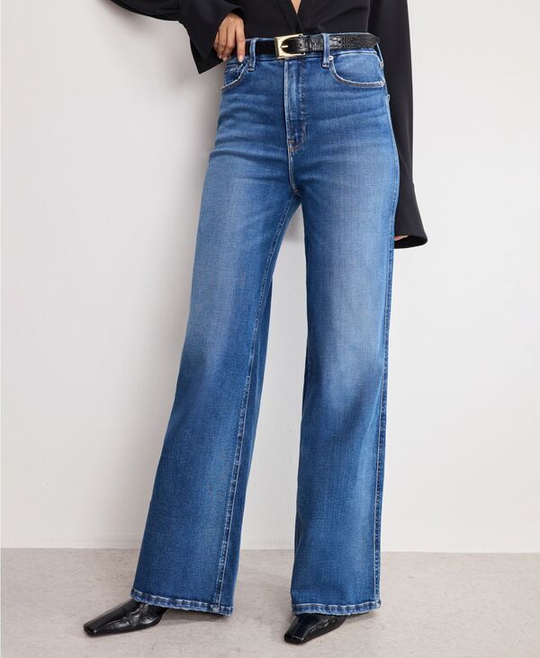 グッドアメリカン レディース ボトムス デニムパンツ ワイドレッグ プラスサイズ ジーンズ Good American Womens Soft Tech Good Skate Wide Leg Jea