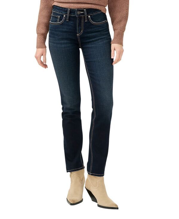 シルバー ジーンズ レディース ボトムス デニムパンツ Silver Jeans Co Womens Suki Mid Rise Curvy Fit Straight Jeans Aurora
