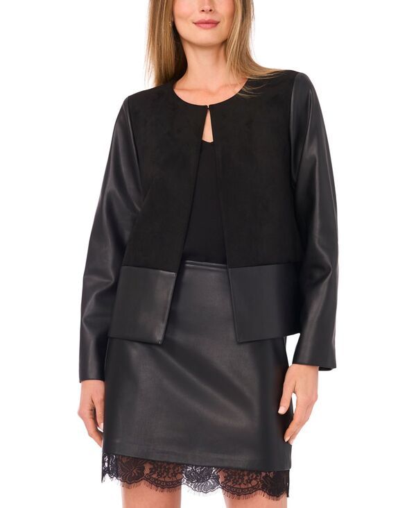 ヴィンスカムート レディース アウター ジャケット・ブルゾン ジャケット Vince Camuto Womens Collarless Jacket Rich Black ブラック