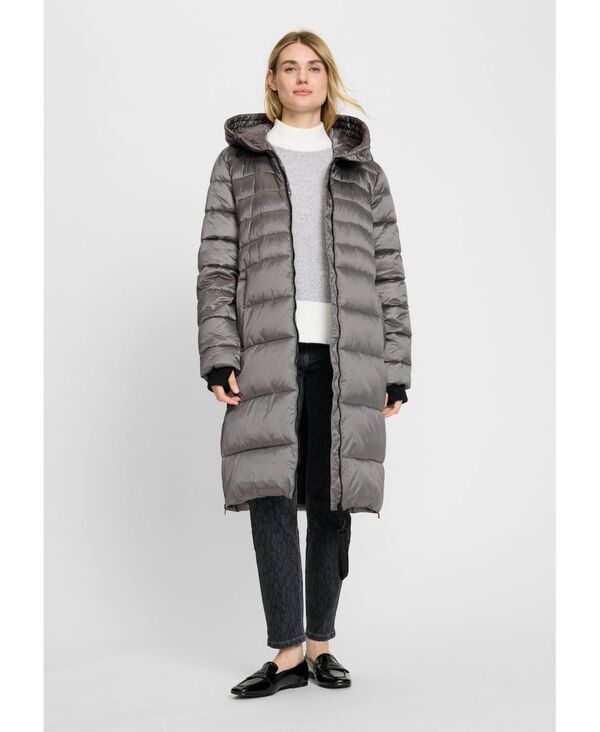 オルセン レディース アウター ジャケット・ブルゾン コート Olsen Womens Longline Hooded Puffer Coat Grey stone グレー