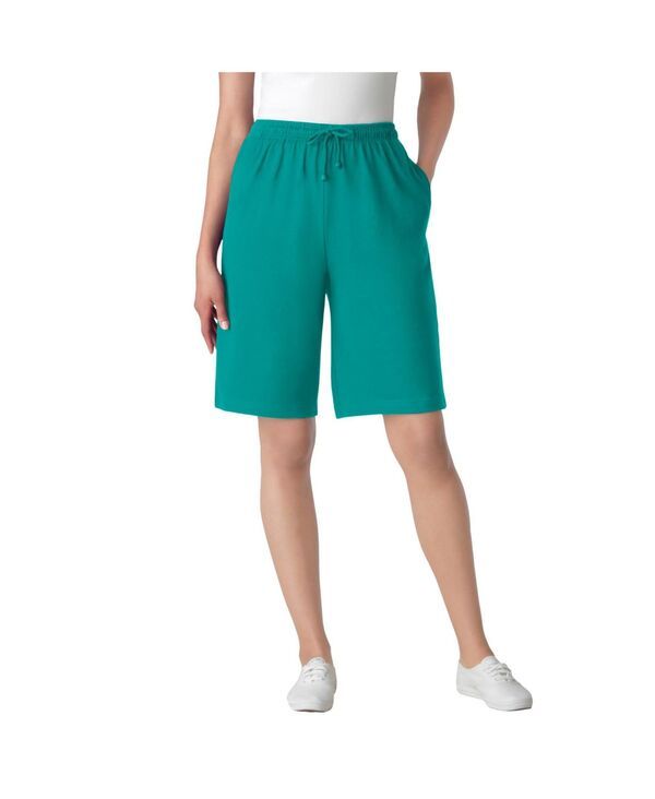 ウーマン ウィズイン レディース ボトムス ハーフパンツ・ショーツ プラスサイズ ニット Woman Within Plus Size Sport Knit Short Waterfall