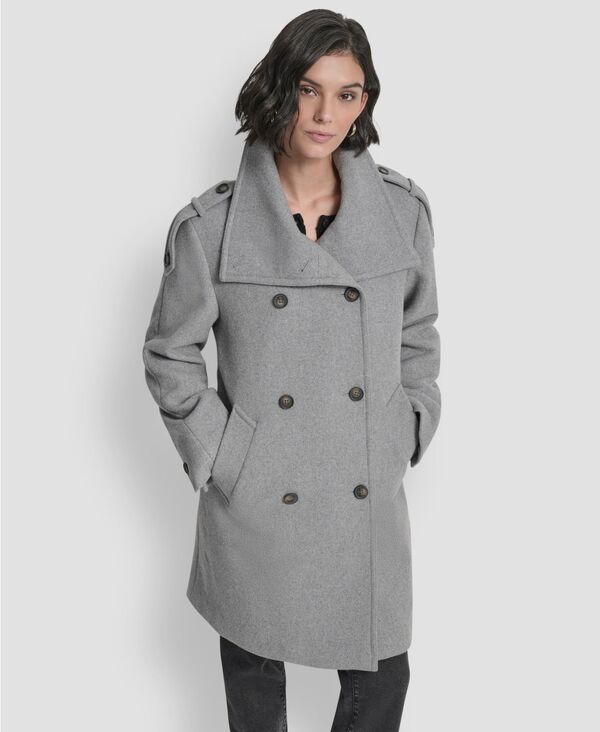 ダナ キャラン ニューヨーク レディース アウター ジャケット・ブルゾン スタンドネック コート DKNY Womens DoubleBreasted Funnel Neck Military Coa
