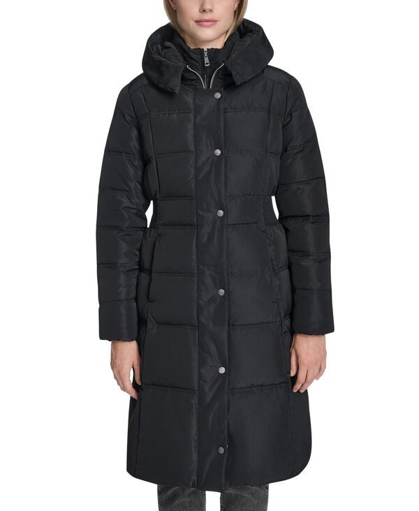 コールハーン レディース アウター ジャケット・ブルゾン コート Cole Haan Womens Trim Hood ZipFront Puffer Coat Black ブラック