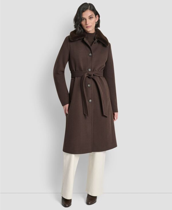ダナ キャラン ニューヨーク レディース アウター ジャケット・ブルゾン コート DKNY Womens SingleBreasted Pillow Collar Coat Bitter