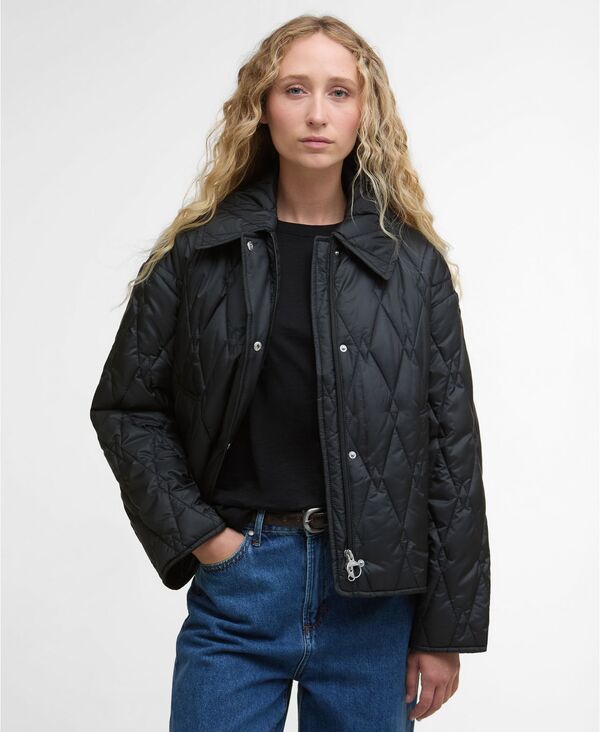 バブアー レディース アウター ジャケット・ブルゾン キルティング ジャケット Barbour Womens Bernadette Collared Quilted Jacket BlackOnyx