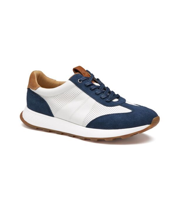 ジョンストンアンドマーフィー メンズ シューズ スニーカー Johnston Murphy Mens Kinnon TToe Sneaker Navy White full grain ホワイト