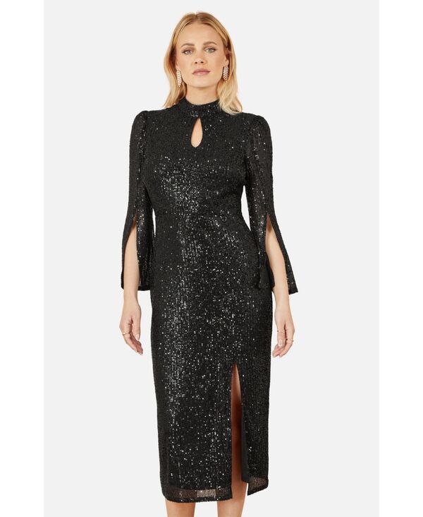 ユミキム レディース トップス ワンピース ミディ スパンコール Yumi Womensequin Fitted Midi Dress Black ブラック