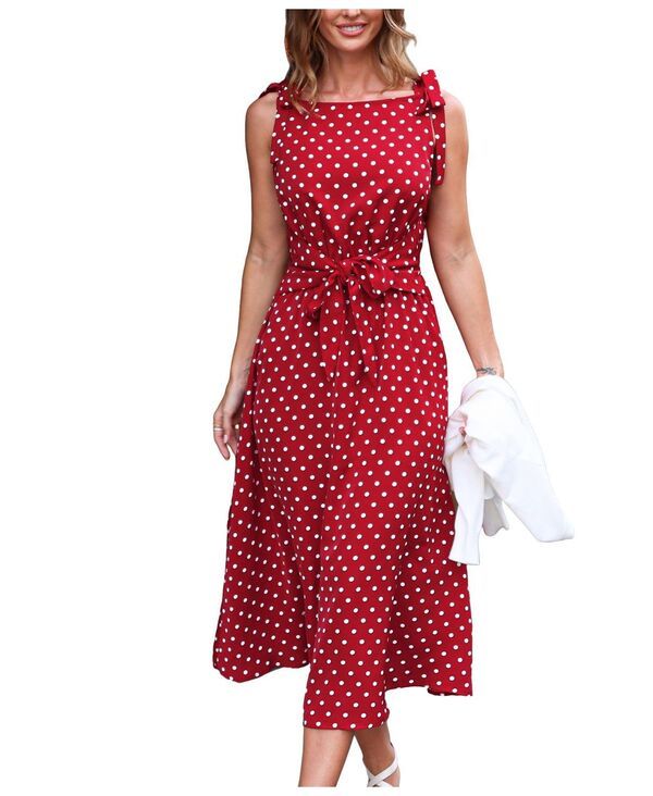 カップシー レディース トップス ワンピース ドット柄 ドット マキシ Cupshe Womens Forever Classic Polka Dot Maxi Beach Dress Red レッド