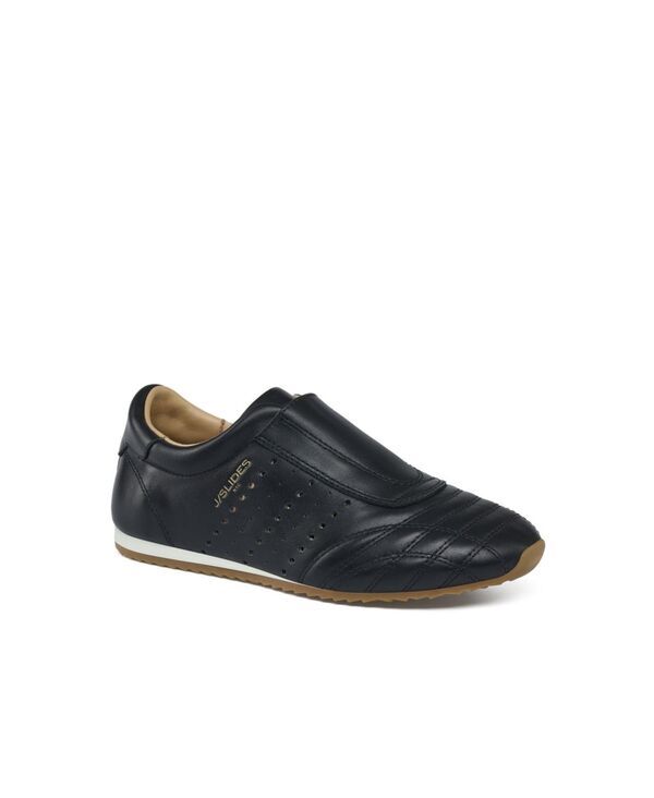 ジェースライズ レディース シューズ スニーカー レザー JSlides Womens Paris Leather Sneaker Black Silver ブラック