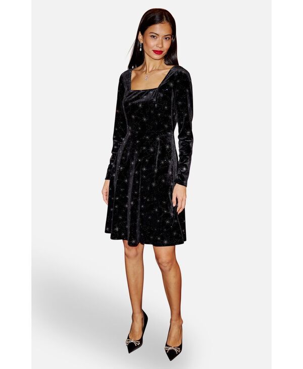 ユミキム レディース トップス ワンピース プリント Yumi Womenstarburst Foil Print Skater Dress Black ブラック