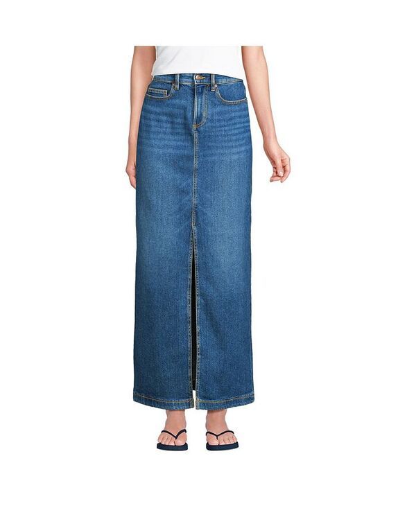 ランズエンド レディース ボトムス スカート デニム マキシ Lands End Womens Soft Denim Maxi Skirt Indigo tide blue インディゴ