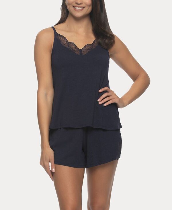 フェリナ レディース アンダーウェア ナイトウェア Felina Womens Desiree Short Sleeve Pajama Camisole and Short Set Eclipse