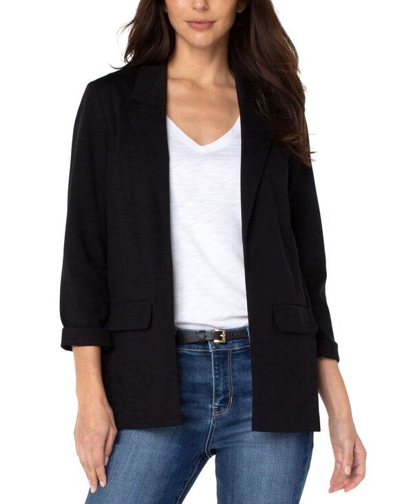 リヴァプール ロサンゼルス レディース アウター ジャケット・ブルゾン ブレザー Liverpoolos Angeles Womens Boyfriend OpenFront Blazer Black