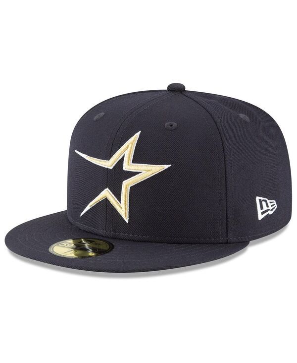 ニューエラ メンズ アクセサリー 帽子 ウール New Era Mens Navy Houston Astros Cooperstown Collection Wool 59FIFTY Fitted