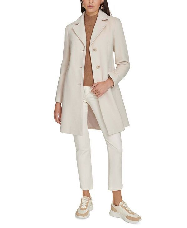 カルバンクライン レディース アウター ジャケット・ブルゾン ウール コート Calvin Klein Womens SingleBreasted Wool Blend Coat Nude