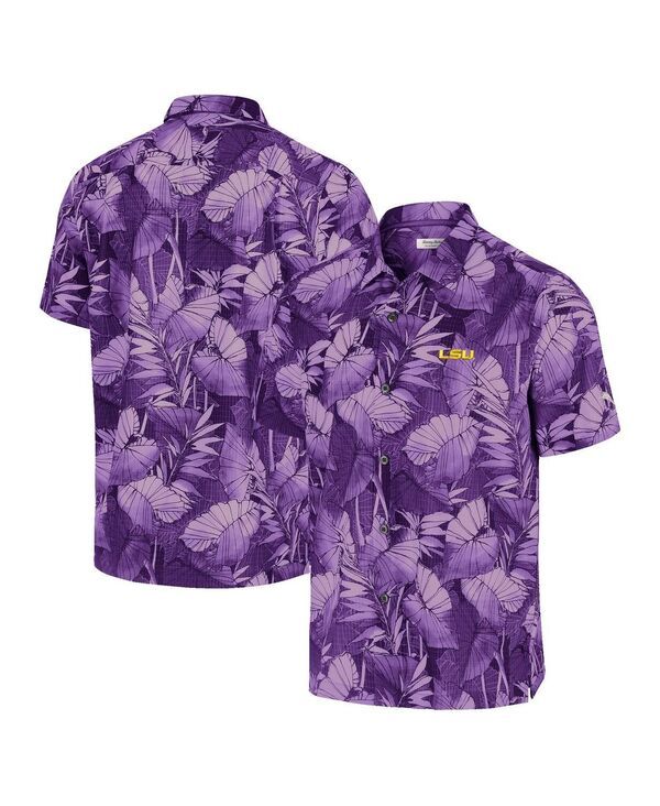 トッミーバハマ メンズ トップス シャツ Tommy Bahama Mens Purple LSU Tigers Coast Nuevo Fronds ButtonUp Shirt Purple パー