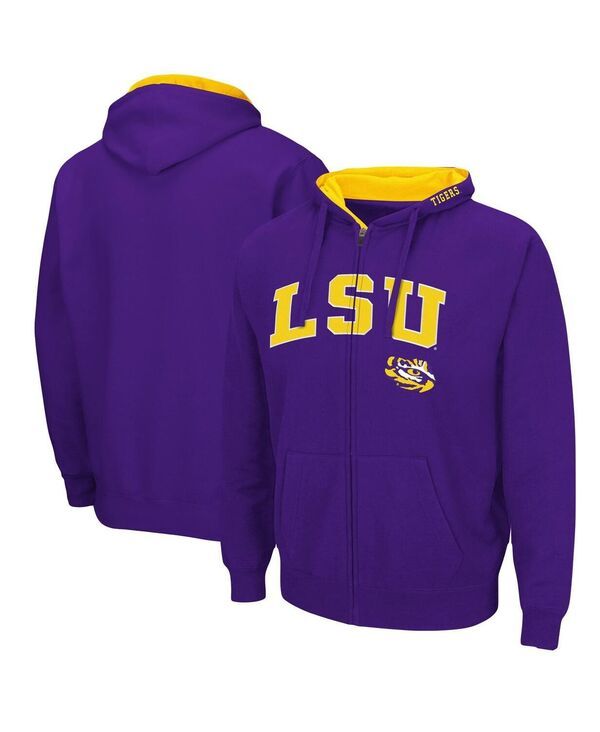コロシアム メンズ アウター パーカー・スウェット ロゴ Colosseumens LSU Tigers Arch Logo 30 FullZip Hoodie Purple パープル