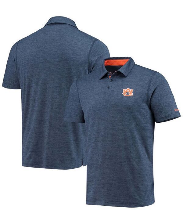 コロンビア メンズ トップス ポロシャツ Columbia Mens Navy Auburn Tigers Tech Trail OmniShade Polo Shirt Navy ネイビー