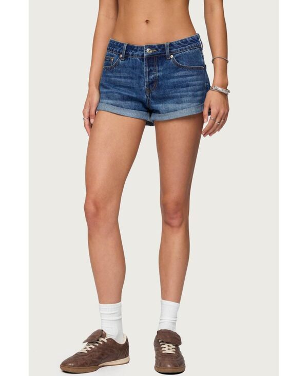 アディクテッド レディース ボトムス ハーフパンツ・ショーツ ショートパンツ デニム ローライズ Edikted Womens Rylin LowRise Denim Shorts Bluewashe 18,735円