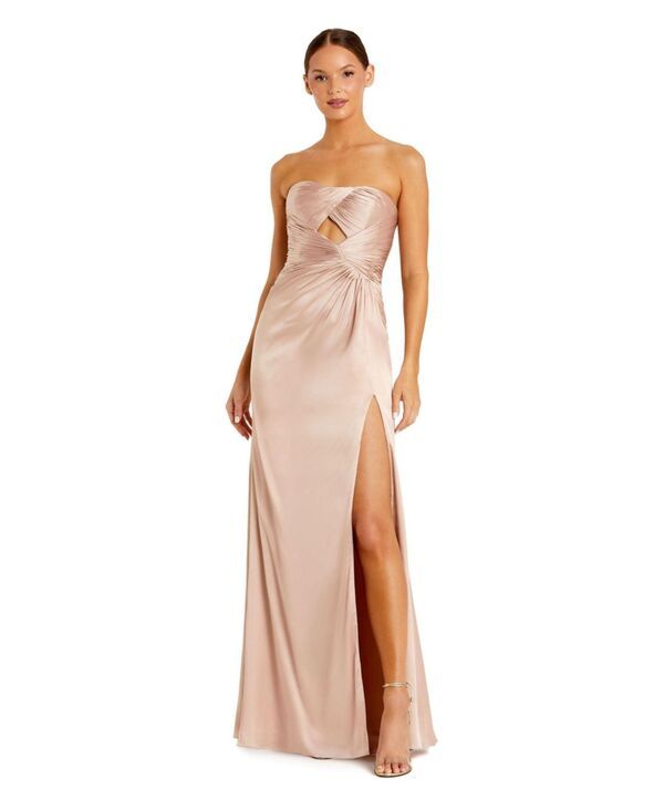 マックダガル レディース トップス ワンピース カットアウト ストラップレス Mac Duggal Womens Strapless Charmeuse Wrap Gown With Cutout D