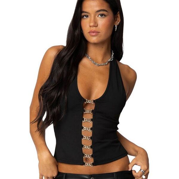 アディクテッド レディース トップス ワンピース カットアウト Edikted Womens Chain Reaction Cut Out Top Black ブラック