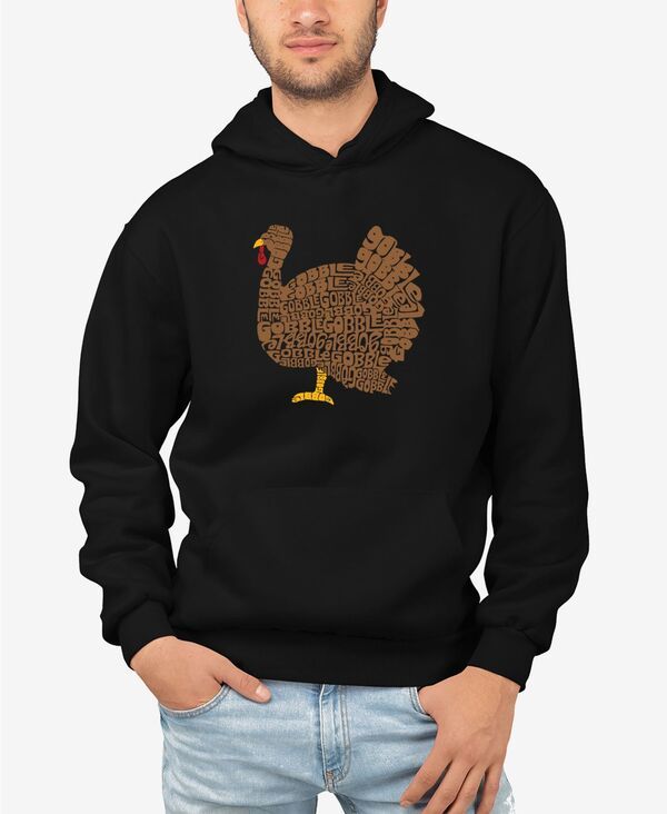 エルエーポップアート メンズ アウター パーカー・スウェット スウェット シャツ LA Pop Art Mens Thanksgiving Word Art Hooded Sweatshirt Bla