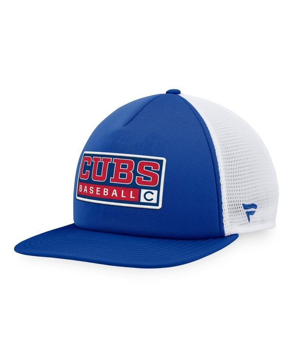 マジェスティック メンズ アクセサリー 帽子 Majestic Mens Royal White Chicago Cubs Foam Trucker Snapback Hat Royal White